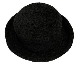 Betmar New York Black Chenille Woven Packable Roll Brim Hat Style# 627